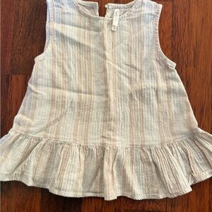 Rylee + Cru Cream and Tan Striped Kids Blouse